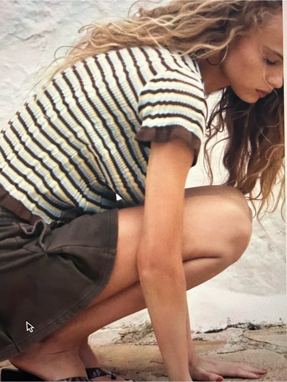 Zara Crochet Short Sleeve Knit Top Size M - Picture 5 of 5